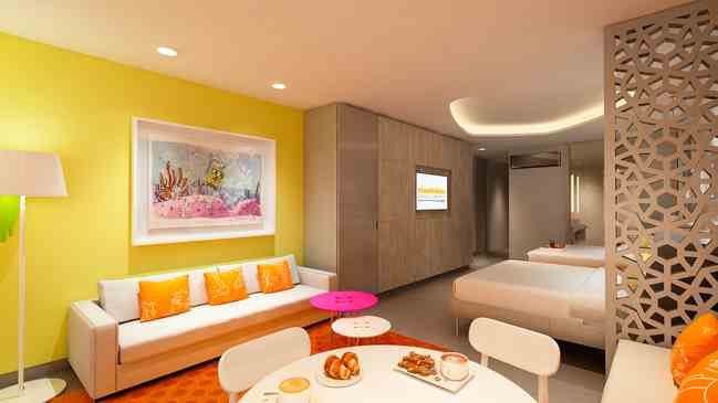 Nickelodeon Riviera Maya Suite sofa view in Riviera Maya
