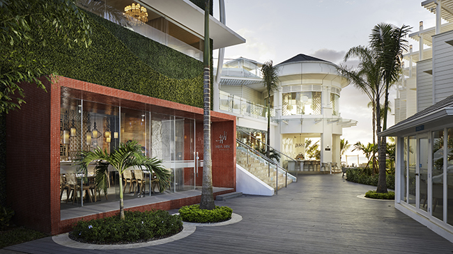Exterior view of a restaurant located at the all inclusive azul beach resort negril jamaica