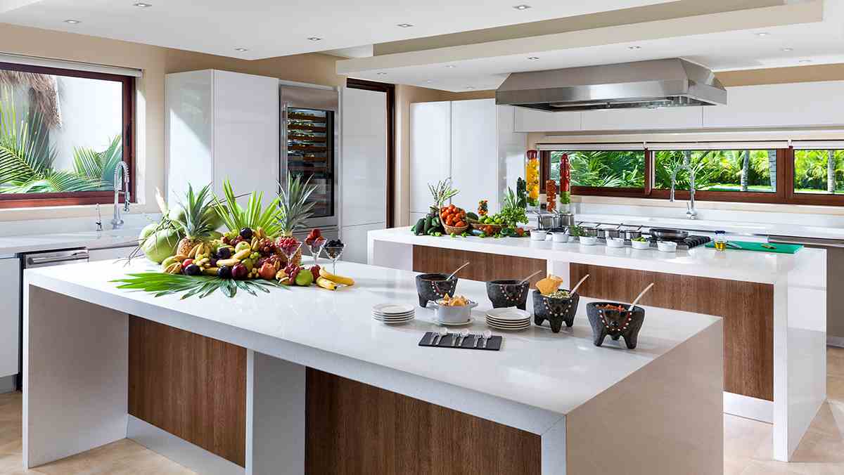 Spacious kitchen area at the luxury Riviera Maya beach resort | Azul Villa Esmeralda