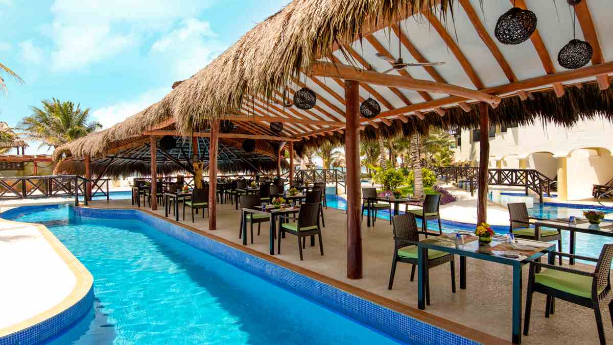 Restful dining area at the nudist all inclusive resort | Hidden Beach | Mexico